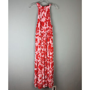 Caballero Size Medium Hollie Pink Wine Cup Flower Maxi Dress Sleeveless Tiered
